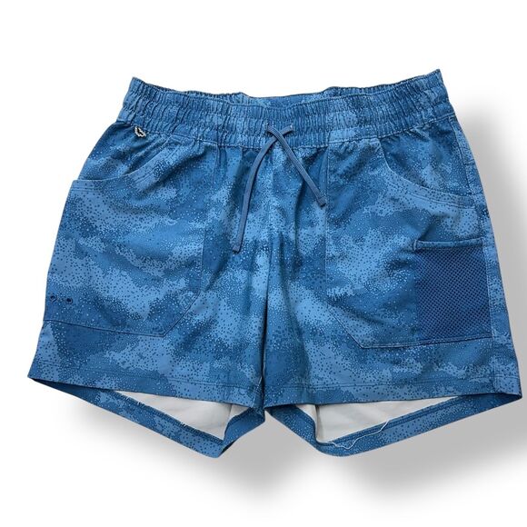 Columbia PFG Womens Tidal Sands II Shorts Blue Zip Pockets Sz Small 5” UPF 50 - Picture 1 of 11
